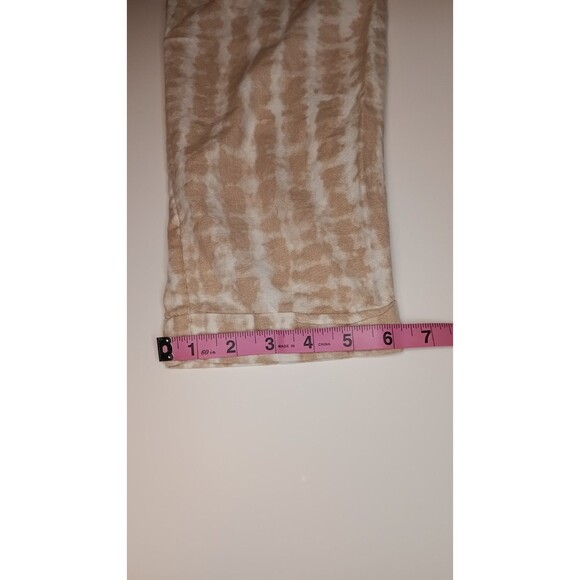 Old Navy Size Medium High-Waisted Beige Tie-Dye Linen-Blend Straight Crop Pants - Picture 10 of 10